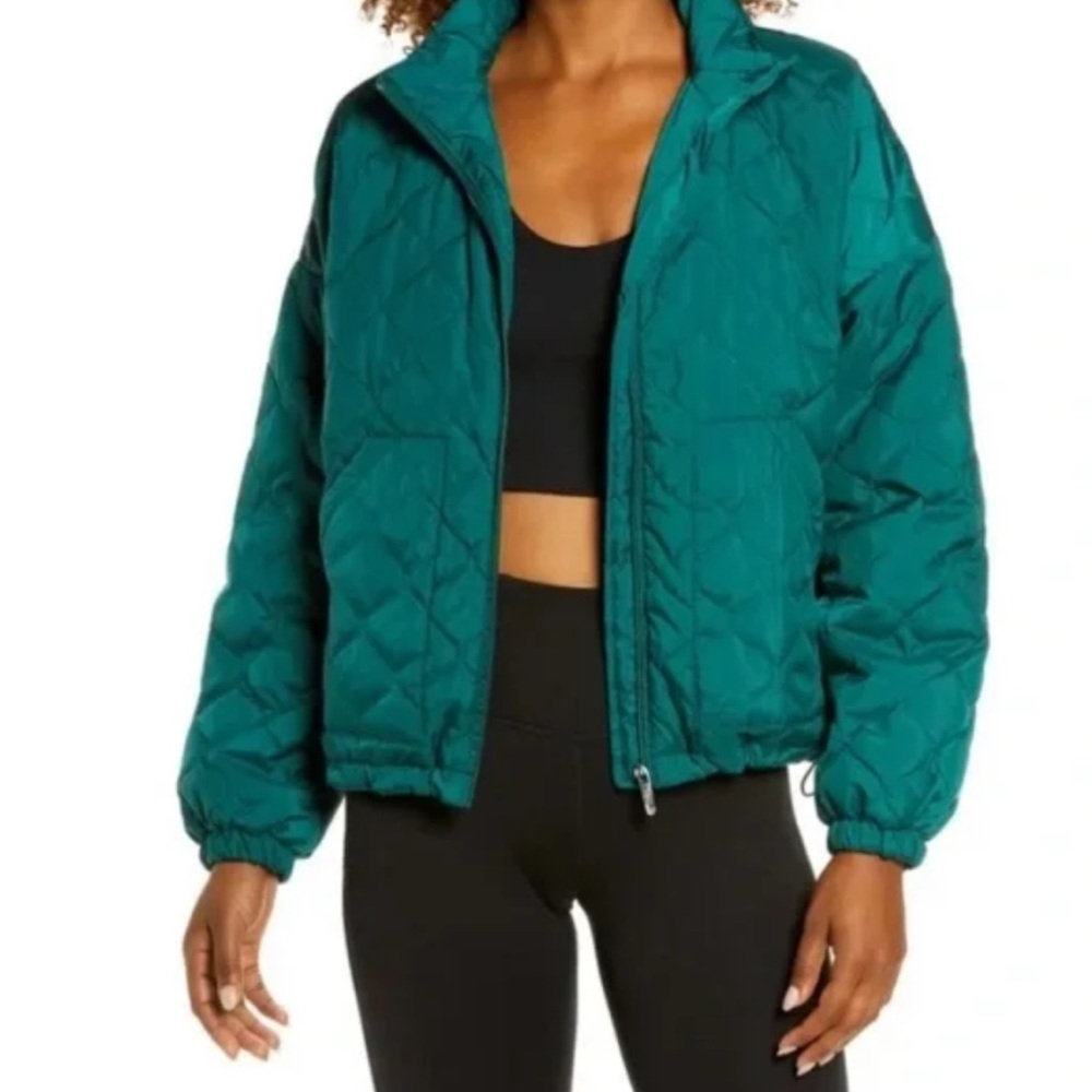 Zella Emerald Green Quilted Puffer Jacket